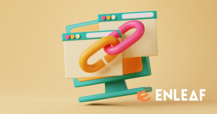 3D illustration of two linked chain pieces across browser windows, representing backlinks
